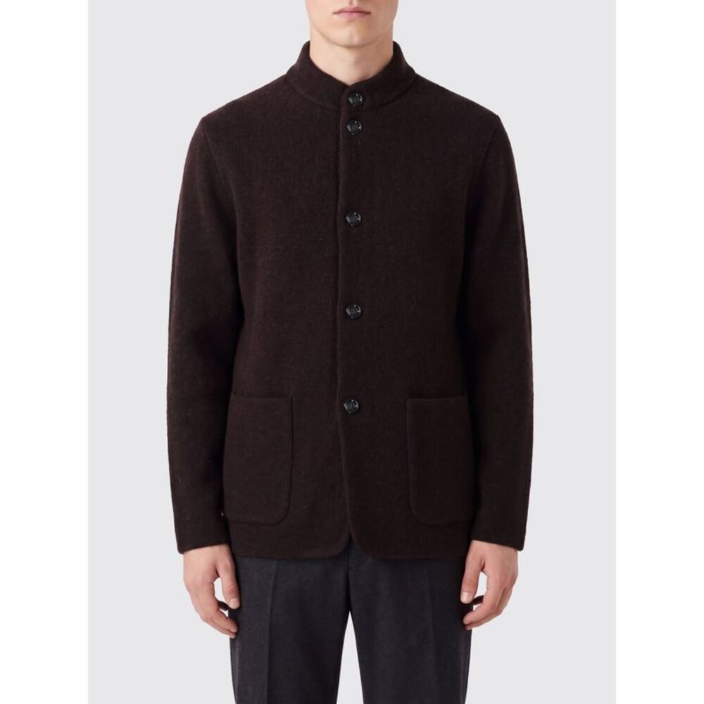 Lardini Men Lardini High-Neck Cardigan In Pure Cashmere With Patch Pockets